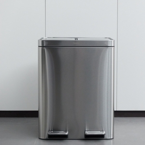 2 Part Foot <strong>Pedal</strong> <strong>Dual</strong> Compartment Trash Can Waste Recycling <strong>Bin</strong> for Hotel Household Kitchen Use - Product Image 1