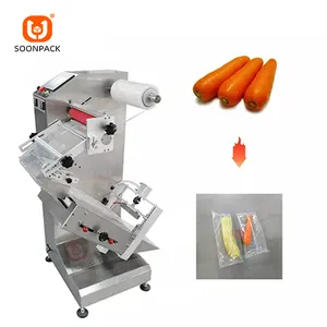 Machine d'emballage automatique de sachets de fruits, légumes, carottes, film PE