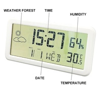 Horloge de Station météo fine murale/Table intelligente avec affichage de la température et de l'humidité, offre spéciale