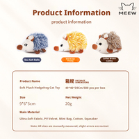 Jouet pour chat hérisson interactif sonore, baguette de stimulation pour chaton, jouet auto-entretenant pour l'énergie des animaux de compagnie