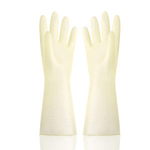 Guantes impermeables de Pvc para el hogar, guantes finos de 32cm de Color sólido para lavar platos, duraderos para limpieza de cocina y uso en lavandería - Product Image 5