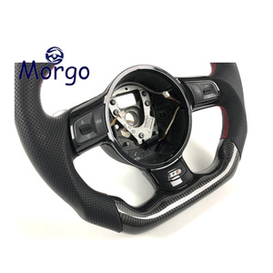 Volant en fibre de carbone <span class=keywords><strong>Audi</strong></span> RS 2012-2016 avec LED rouge RAM Power pour S4 <span class=keywords><strong>RS3</strong></span> RS4 RS5 RS6 RS7 RSQ3 S3 A5 en fibre de carbone véritable et cuir - Product Image 5