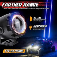 OPPLIGHT Laser Whip Lights RGBW Color Remote & Rocker Switch Control Whipless Antenne Led Whip Pod Light Kit pour UTV ATV