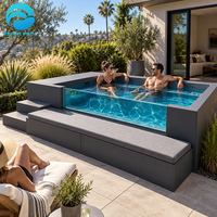 Piscine hors sol en fibre de verre de 20 pieds avec jacuzzi et spa extérieur en rotin pour enfants, idéale pour les jardins familiaux et les maisons personnalisées