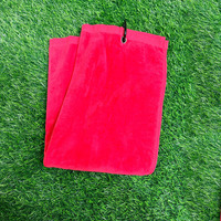 Serviette de sport de golf teintée sur mesure avec logo, serviettes de sport de gym 100 % coton, serviette de golf pliée en trois avec mousqueton et logo brodé