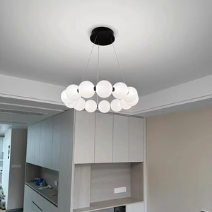 Candelabro francés de estilo crema de alta gama, accesorios de iluminación de frijol mágico Vintage <span class=keywords><strong>para</strong></span> <span class=keywords><strong>sala</strong></span> de estar, dormitorio, <span class=keywords><strong>comedor</strong></span>, luz colgante - Product Image 1