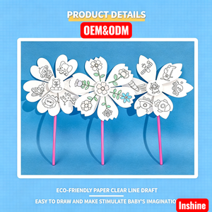 Moulins <span class=keywords><strong>à</strong></span> <span class=keywords><strong>vent</strong></span> vierges DIY pour enfants, <span class=keywords><strong>à</strong></span> colorier soi-même, kit d'artisanat, cadeaux de fête en gros - Product Image 2