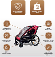 Remorque de vélo pliable 2-en-1 pour enfants avec logos personnalisés, poussette de jogging et remorque de vélo à trois roues pour bébé