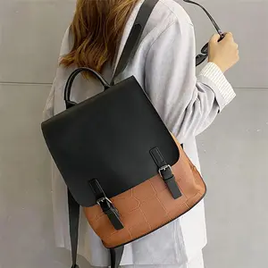 Fashion day design travelling leather backpack for woman students college girls 1 piece min order