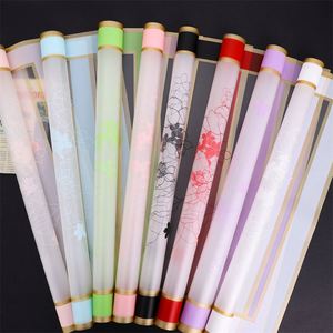 Papier d'emballage pour fleurs de luxe, style rose spatial, 58*58cm/pièce, imperméable, avec impression dorée sur les bords - Product Image 3