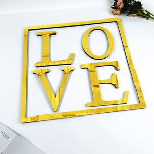 Lettres anglaises en italique, autocollants muraux en miroir 3D, alphabet, décoration de la maison en acrylique imprimé UV, caractères d'amour par Love Characters - Product Image 6
