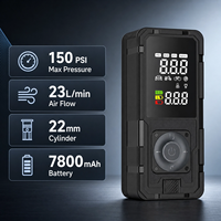 Gonfleur de pneus double alimentation 12V (batterie + allume-cigare) avec pompe à air numérique, batterie externe et moniteur de pression des pneus OEM