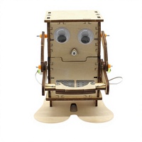 Robot Comi-Monedas Número 2, Máquina de Experimentos Científicos DIY de Madera Hecha a Mano para Mayores de 14 Años, Modelo A069