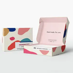 De gros gratuite boîte 12cm-Impression personnalisée ondulé expédition emballage cadeau boîte de papier pliante avec logo