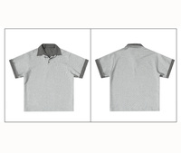 T-shirt à manches courtes décontracté pour hommes grande taille personnalisé vintage surdimensionné pour col polo en coton uni tricoté en blanc