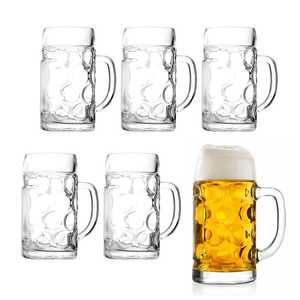Bicchieri da birra trasparenti riutilizzabili da 500 cc per feste ed eventi, dimensioni 8x15 cm - Product Image 6