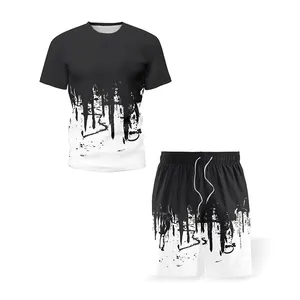 Kleding Heren Stijl Heren Shorts Set Zomer Aangepast Ontwerp Sublimatie Print Trainingspak Polyester Trainingspak Voor Jongens