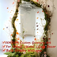 Miroir décoratif en mousse personnalisé, fleurs artificielles pour la décoration intérieure d'hôtels, cafés et magasins de détail