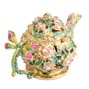 Théière Rose Style Campagne Française 2026, Nouveauté Tendance, Émail Coloré Incrusté de Diamants, Artisanat Métallique - Product Image 5