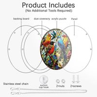 Kit de loisirs créatifs attrape-soleil en acrylique personnalisé, avec pièces de forme irrégulière, motif verre teinté (oiseau bleu, arbre, fleur), pour décoration de fenêtre et d'intérieur