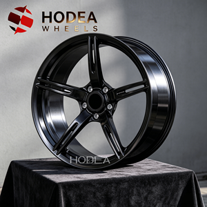 5 <span class=keywords><strong>Ruedas</strong></span> Forjadas Negras Brillantes de Doble Radiación de 18-22 Pulgadas, Llantas Monobloque Personalizadas 5x112 5x120 para BMW Tesla Audi - Product Image 3