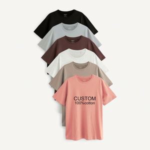 Design Customized Color Heavyweight Women's 100% Cotton Fashion Colors Plain T-<b>shirts</b> with logo Printing - Product Image 3
