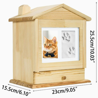 Urne funéraire en bois en forme de maison pour animaux de compagnie, boîte de crémation commémorative avec cadre photo, souvenir pour chien, chat, cadeau commémoratif pour la perte d'un animal