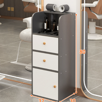 Armoire à outils pour salon de coiffure et barbier en bois et métal avec tiroirs - Chariot de salon moderne pour usage commercial dans les hôtels