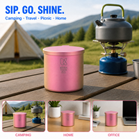 Gobelet d'eau léger en titane pur KEITH CC, couleur naturelle, monobloc, pour le camping en plein air, la randonnée, la cuisine de camping