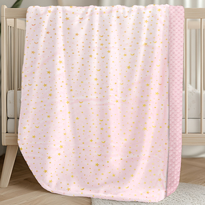 <span class=keywords><strong>Couverture</strong></span> Bébé Rose Étoile en Feuille Double Face Peluche Minky à Pois Douce Sensorielle Apaisante Jeté pour Tout-Petit <span class=keywords><strong>Couverture</strong></span> d'<span class=keywords><strong>Emmaillotage</strong></span> Quatre Saisons Anti-Boulochage - Product Image 4