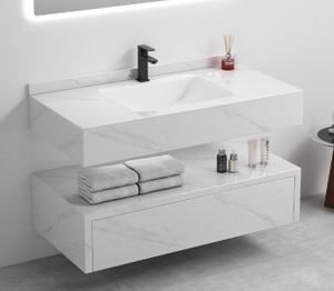 Meuble-Lavabo de Salle de Bain de Haute Qualité Design Moderne Vasque en Céramique <span class=keywords><strong>avec</strong></span> Tiroir Mural en Pierre Frittée Meubles-Lavabos de Salle de Bain <span class=keywords><strong>Miroir</strong></span> de Bain - Product Image 5