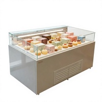 Vitrine Réfrigérée Mobile pour Pâtisseries et Desserts, Vitrine Réfrigérée Ouverte avec Panneau en Verre et Roues