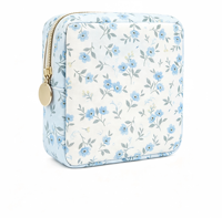 Pochette de rangement pour maquillage à motif floral, organiseur de toilette léger pour les voyages, sac cosmétique