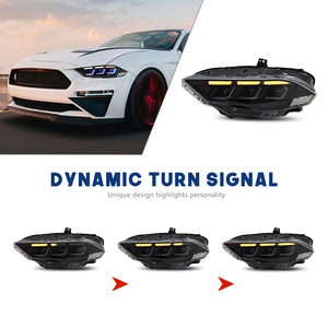 ไฟหน้าโปรเจคเตอร์ LED HCMOTIONZ สำหรับไฟวิ่งกลางวันแบบ RGB พร้อมภาพเคลื่อนไหว ปี 2018-2023 ชุดประกอบด้านหน้าสำหรับรถมัสแตง - Product Image 4