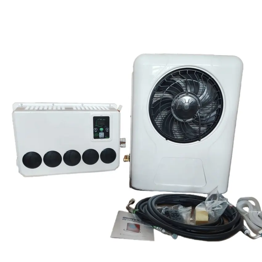 Batería tractor cabina 12 voltios split AC aire acondicionado 12 V camión estacionamiento aire acondicionado 24V