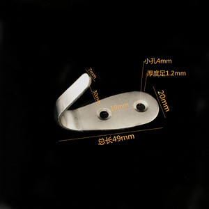 Gancho de pared de acero inoxidable para ropa, 49 mm de largo, 1,2 mm de grosor, para cocina, baño, perchero - Product Image 1