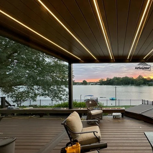 Moderno 4x4 Motorizado Gazebo Impermeable Aluminio Pérgola Kit LED Accesorios Opcional Eléctrico para Exterior Cabana Turquía - Product Image 5