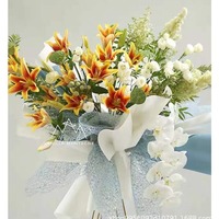 Filet de fleurs d'emballage en papier fait main à revêtement simple face pour bouquets pour magasins de fleurs et présentoirs
