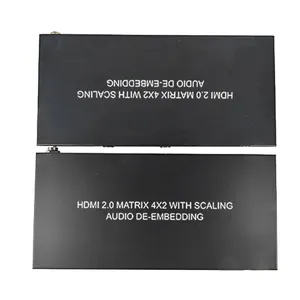 Matriz HDMI de 4K60Hz con EARC D-o-lby Vision SPDIF Salida de audio óptica conmutador de matriz HDMI 4 en 2 salidas HDCP2.2 Gestión EDID