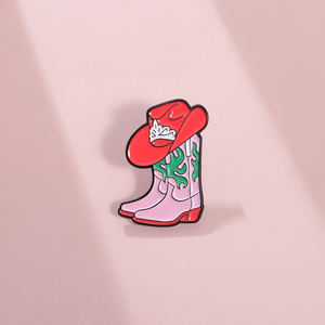 أحذية حمراء قبعة المينا بروش الملحقات زوجين ظهره شارة هدية - Product Image 3