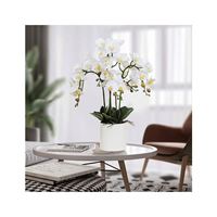 Fleurs d'orchidées artificielles en Latex, 1 pièce, toucher réaliste, fausses fleurs, pour la maison