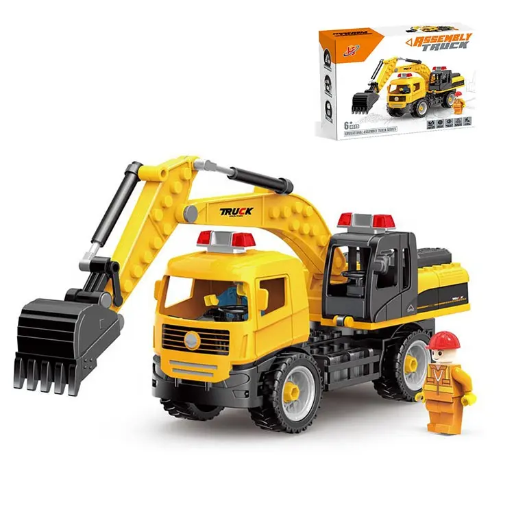 Christmas Toys for Kids Juguetes Para Los Ninos 2022 Educational DIY Construction Plastic Building Blocks Toy Trucks Vehicles