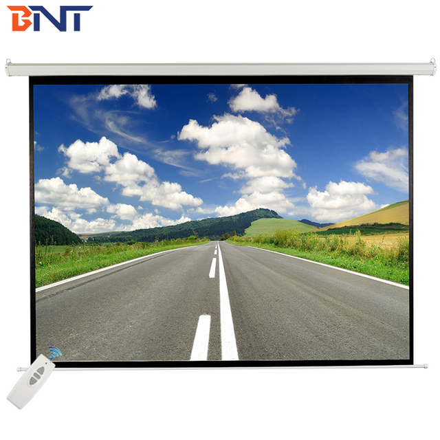 Remote Control Office Electric Ceiling Projection Screen / Projector Motorized Screen