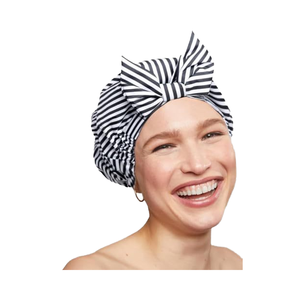 <span class=keywords><strong>Bonnet</strong></span> <span class=keywords><strong>de</strong></span> <span class=keywords><strong>bain</strong></span> rayé imperméable - Chapeau <span class=keywords><strong>de</strong></span> douche réutilisable pour la protection des cheveux avec nœud décoratif pour adultes - Product Image 5