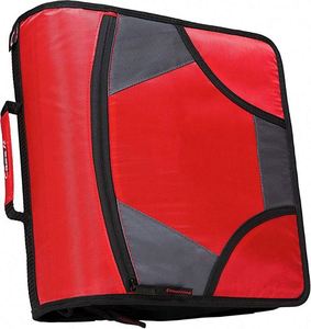 Carpeta Archivadora con Cierre de Cremallera de 4 Pulgadas y 3 Anillas en D, con 5 Pestañas, Roja, D-186-RED, Muestra Gratuita - Product Image 1