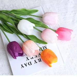 Factory Wholesale Canton Fair Tulip Natural Like Artificial Flower Free Sample High Quality Wedding Landscaping Decor