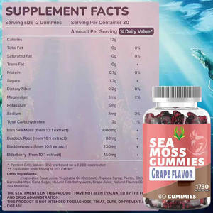 Gomitas de extracto de saúco con sabor a uva personalizadas al por mayor, suplemento de musgo marino para un apoyo antioxidante natural - Product Image 6
