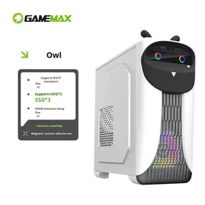 Gamemax Owl Mid Tower Steel Computer Desktop Office Gaming DIY Cute Case (Supports MicroATX 4 Fan Slots) - Product Image 2