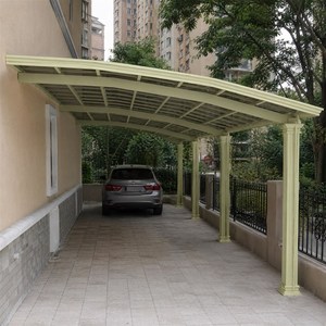 Abri de voiture en aluminium, direct usine, avec revêtement UV 50-100 micromètres, en polycarbonate massif de type L, résistant à la grê<span class=keywords><strong>le</strong></span> - Product Image 3