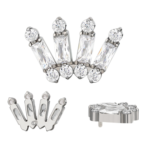 El más nuevo titanio CNC 4 Rectangular 8 CZ 16G internamente roscado hélice pendiente labio anillo cuerpo joyería Labret Zircon para niños - Product Image 3